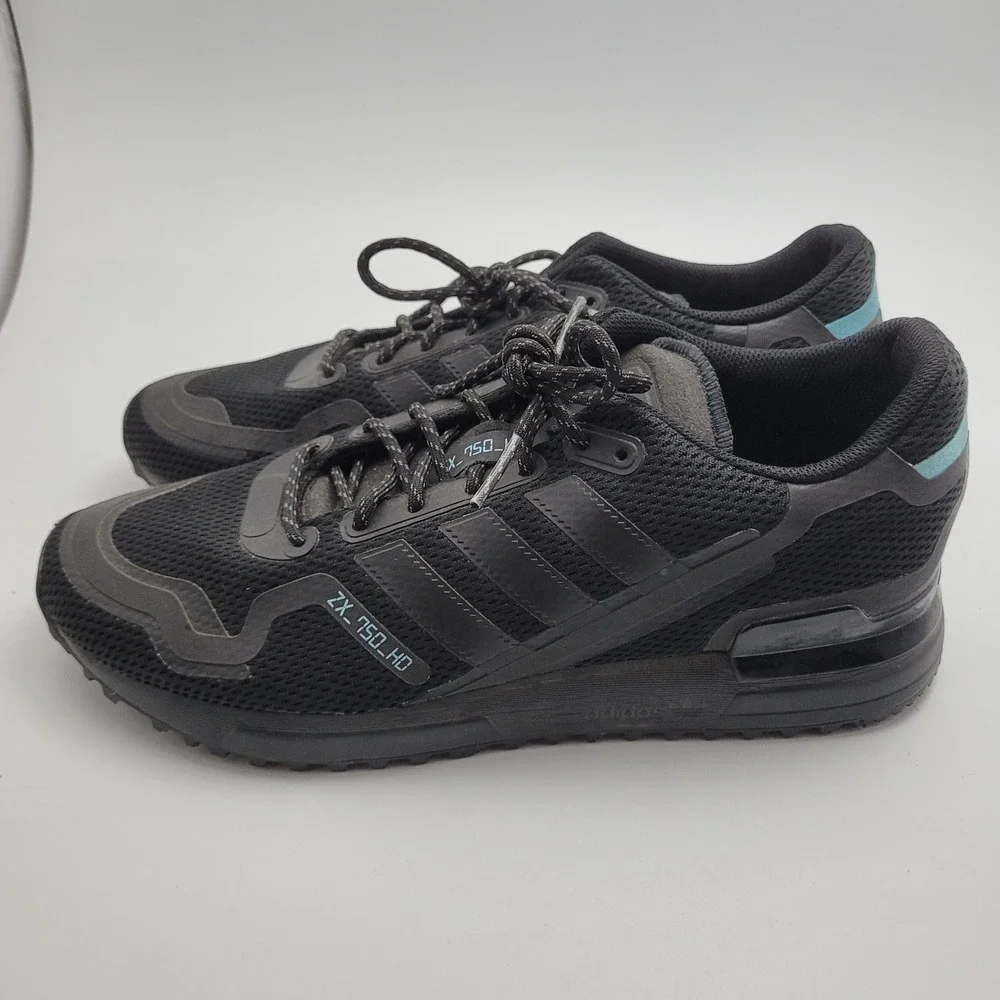 Adidas ZX 750 HD Shoes Mens 10 Core Black Running Athletic Sneakers FV8488